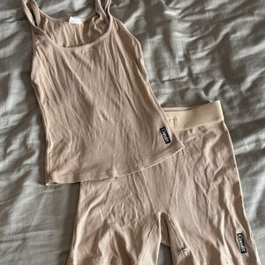 COMFRT Nude Ribbed Tank & Boxer Short Set